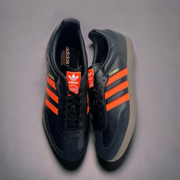 adidas Other - adidas Samba OG Core Black Impact Orange Gum Mens Shoes Size 14 Sneakers JR0910